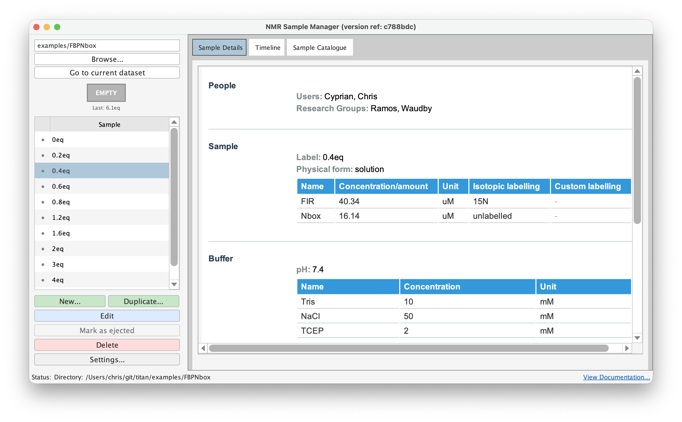 TopSpin samples app screenshot