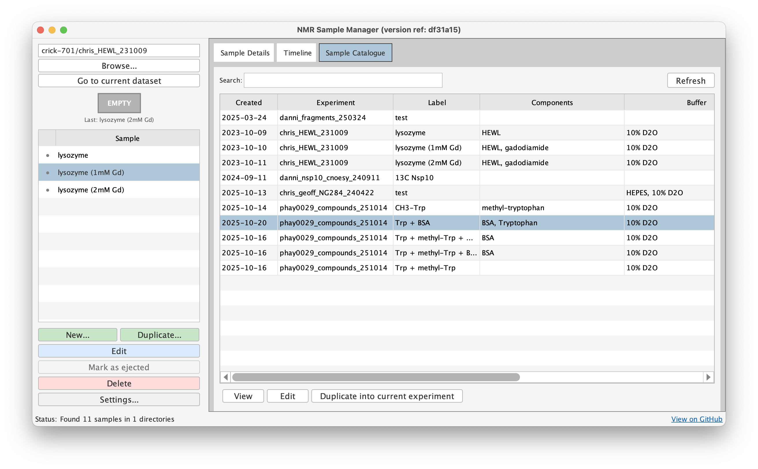 Catalogue view screenshot